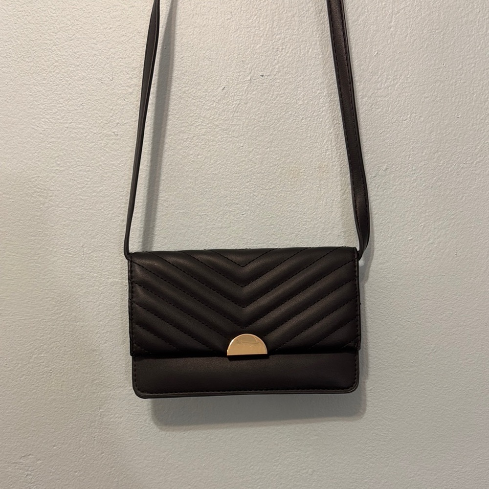 Black Quilted Crossbody Bag
